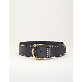 HIGH WAISTED BELT WITH STUDS IN ECO-LEATHER