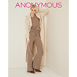 WOOL BLEND TROUSERS WITH CABLE KNIT