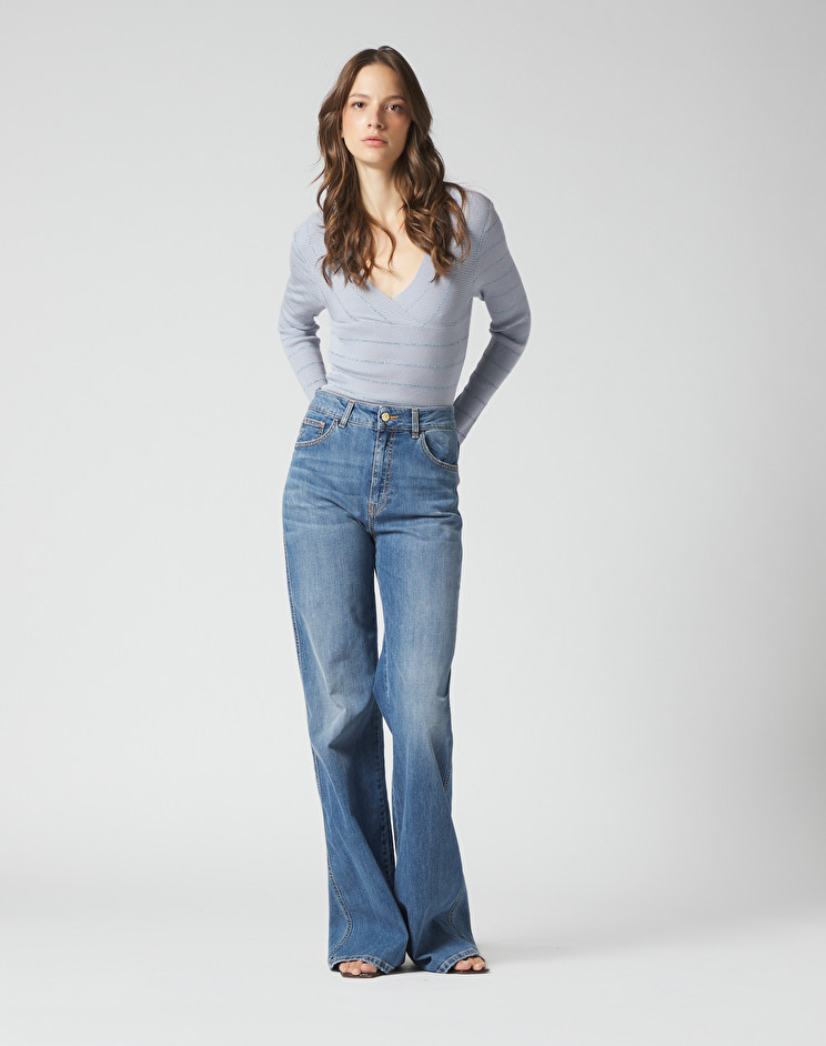 Casual Denim Palazzo With Stylish Front Look