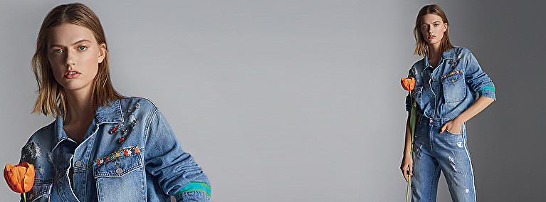 Capospalla jeansManila Grace in Denim di colore Blu Donna Abbigliamento da Giacche da Giacche in denim e di jeans 